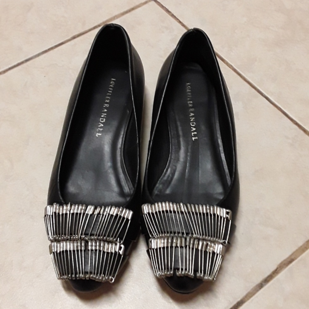 Black wedged flats